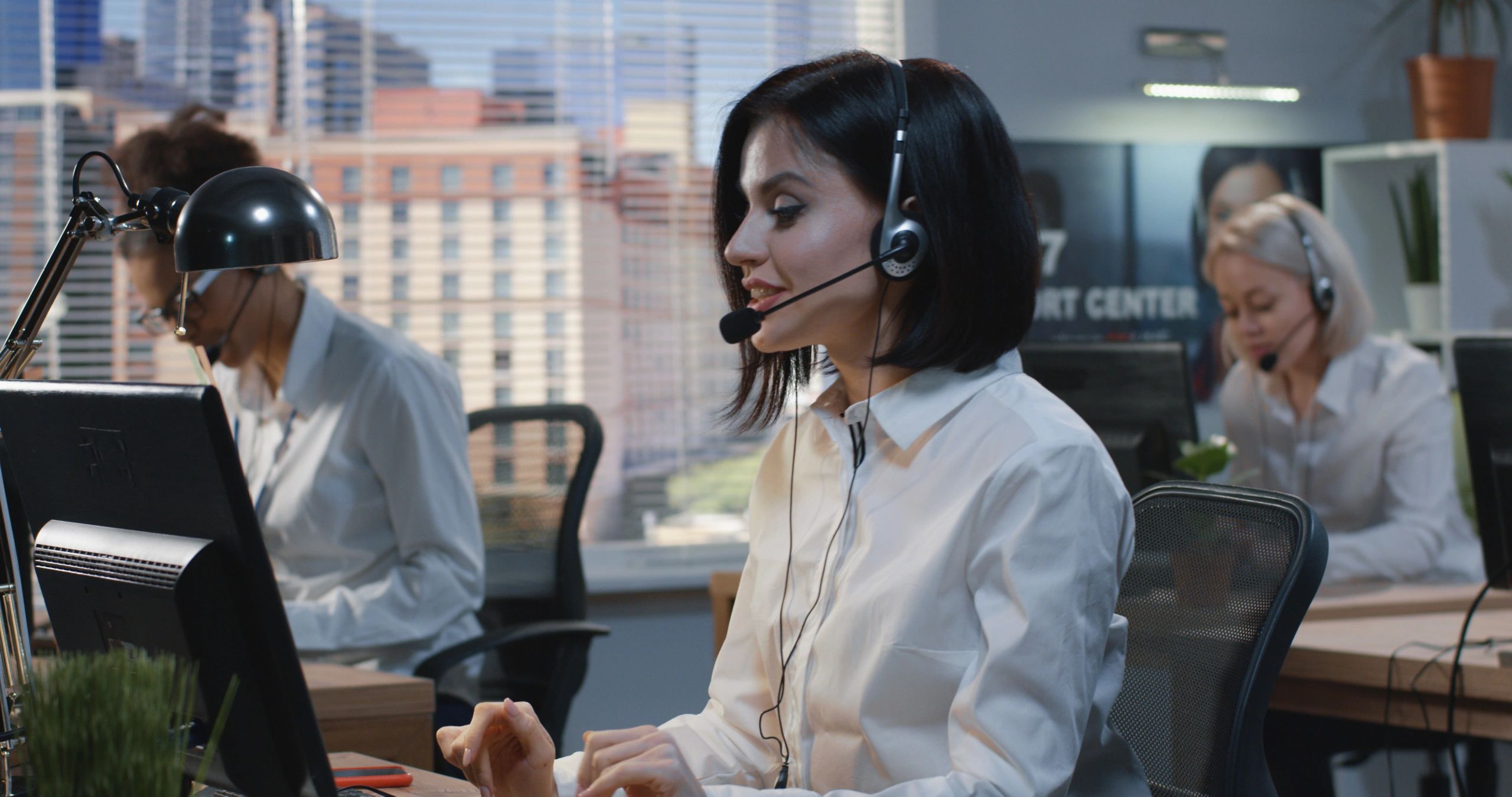 Customer support team assisting travelers