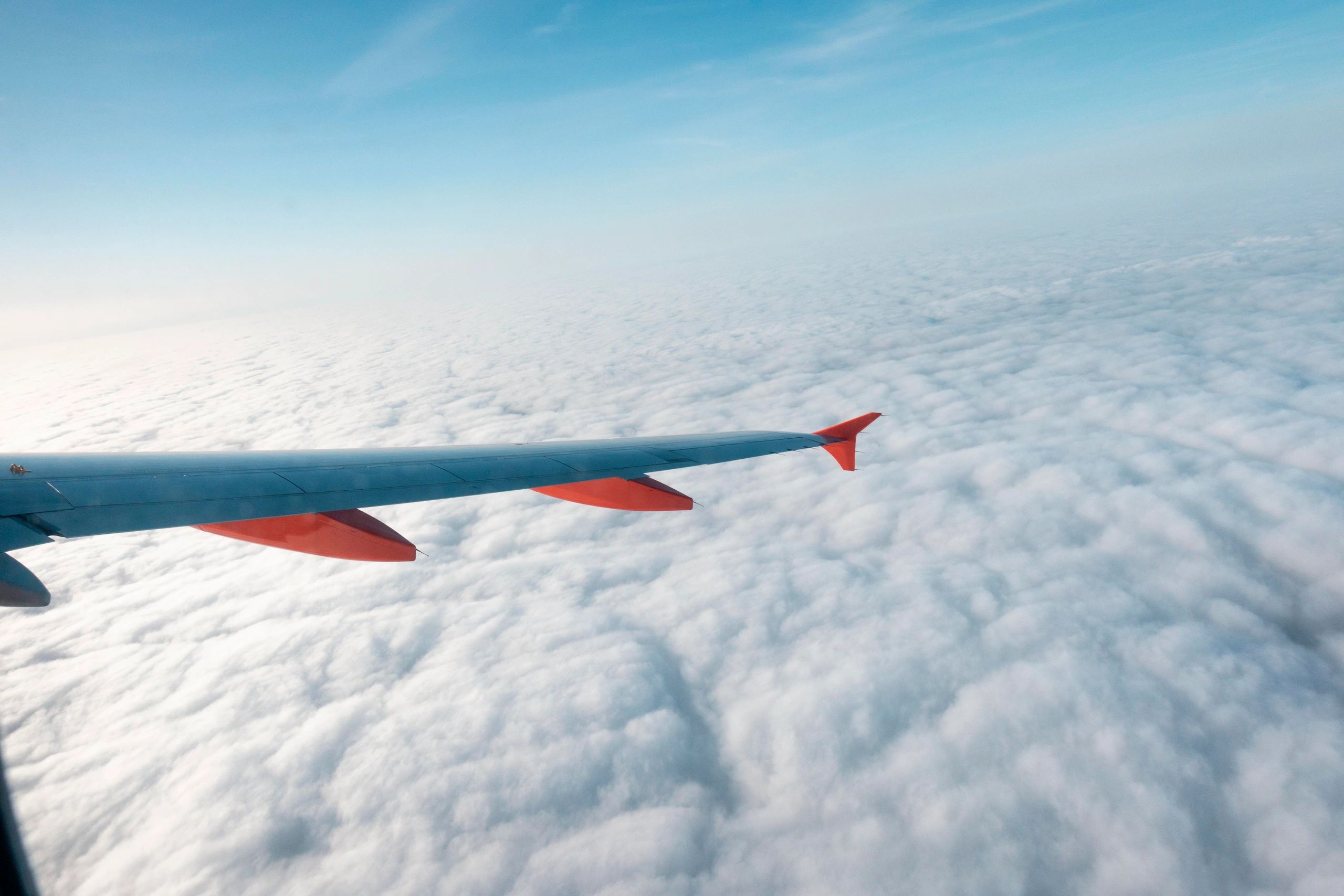 View of clouds from an airplane window