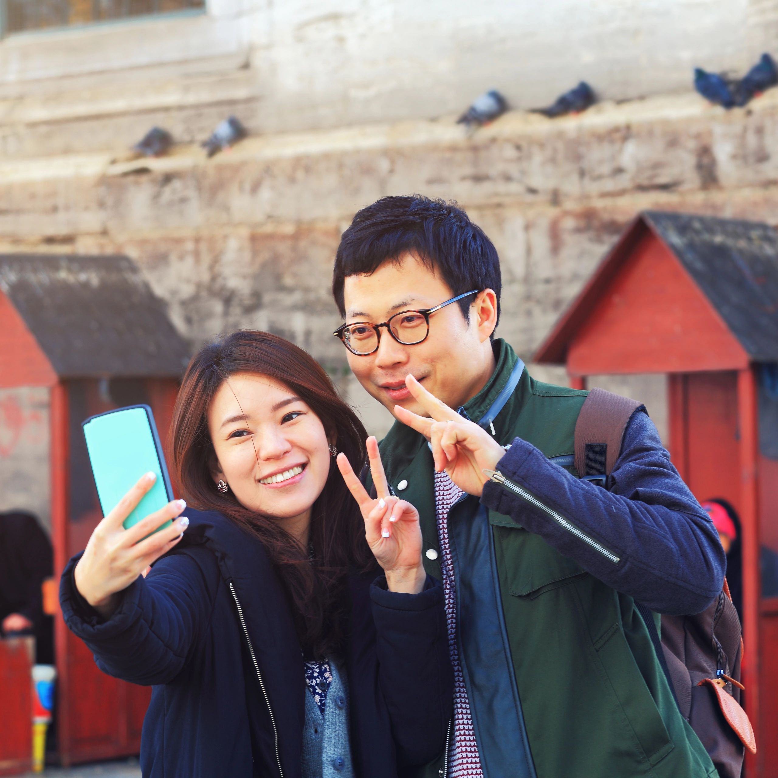 Couple taking a selfie